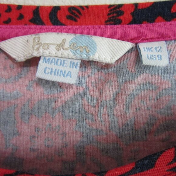 BODEN Red and Black Pullover Long Sleeve Size 8 Top - Picture 2 of 4